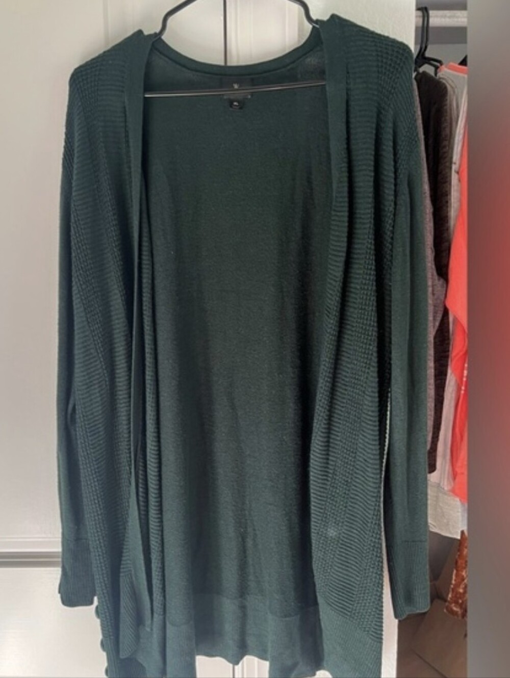 Women's Green Open-Front Cardigan Sweater